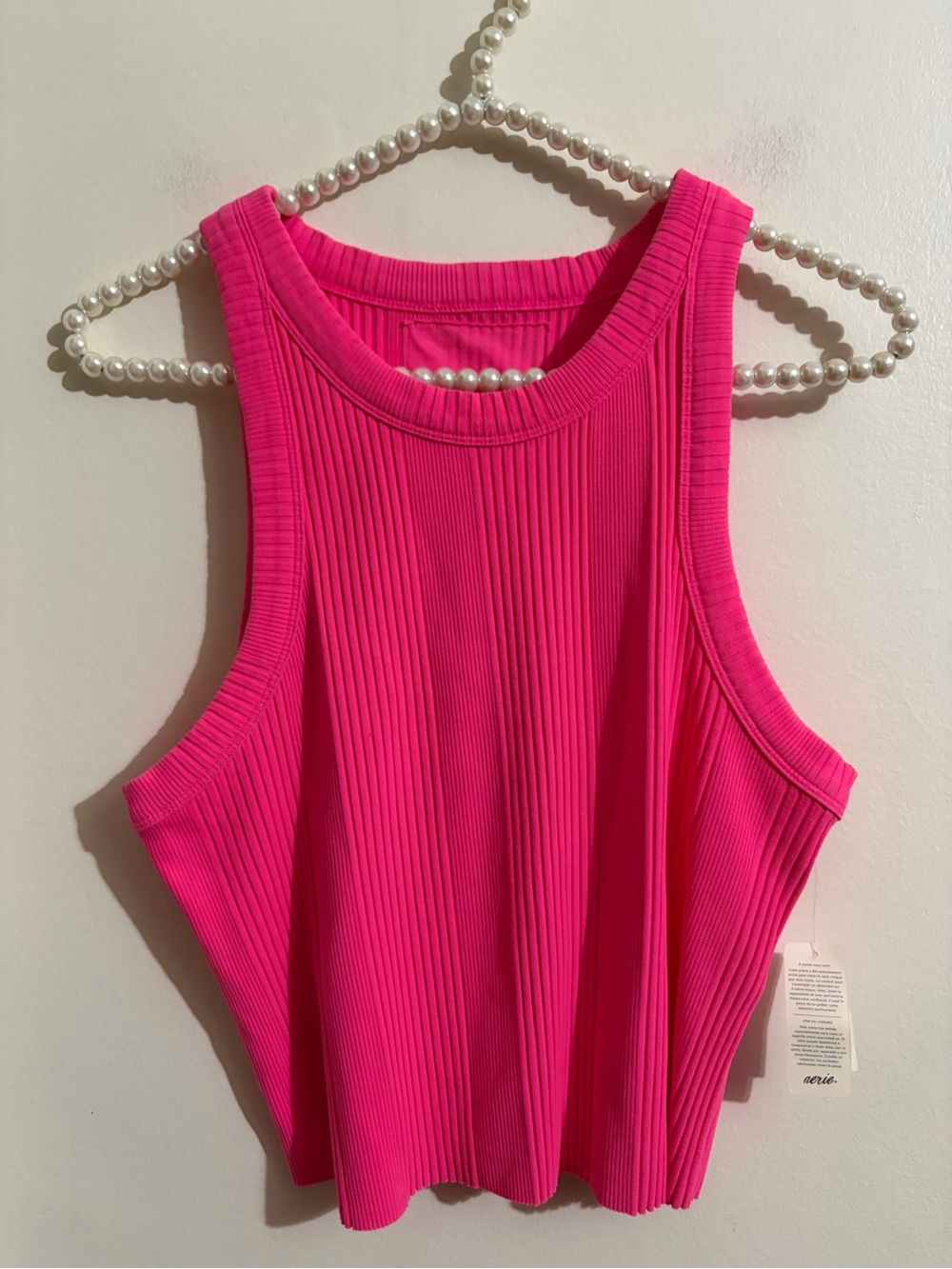 aerie Ribbed Tank Top - Hot Pink